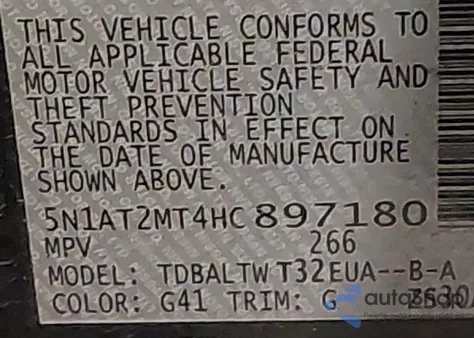 2017 Nissan Rogue Sv from USA, damaged, VIN 5N1AT2MT4HC897180